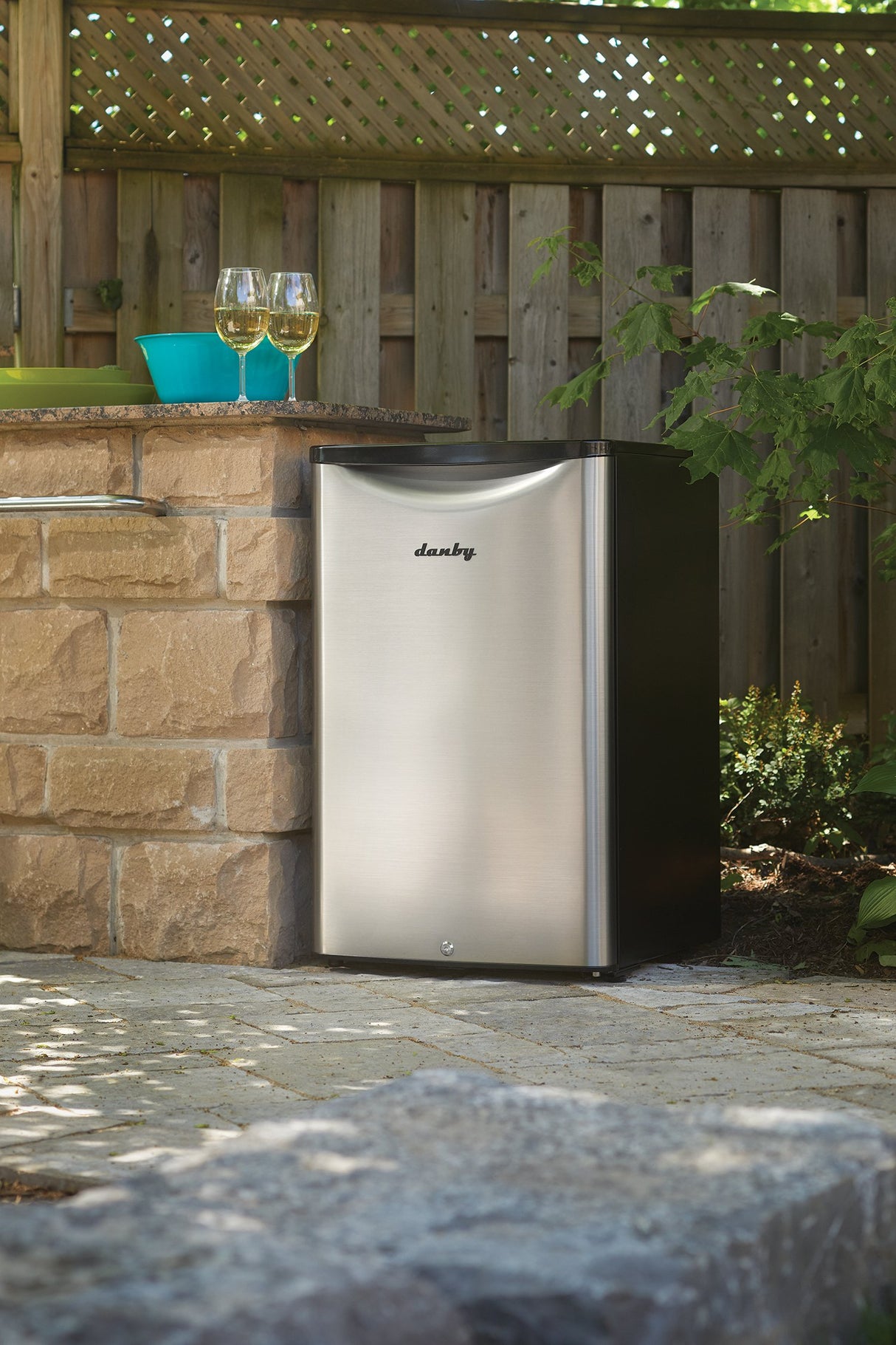Danby DAR044A6BSLDBO 4.4 Cu.Ft. Outdoor Mini Fridge, IPX4-Rated Stainless Steel Look All Refrigerator for Patio, Cabana, Pool Bar, E-Star Rated, Spotless Steel Danby