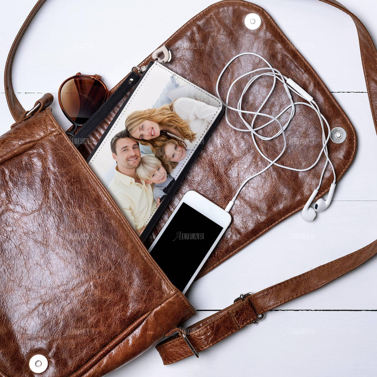 AUEAR, 2 Pack Sublimation Wallet Leather Zipper Blank Wallet Card Holder Bag for Travel Work Supplies AUEAR