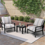 Pellebant 3 Pieces Patio Conversation Set with Sunbrella Cushion, Aluminum Patio Furniture Set Outdoor Bistro Set Modern Armchair Sofa and Side Table for Garden, Balcony, Backyard, Milano Char Pellebant