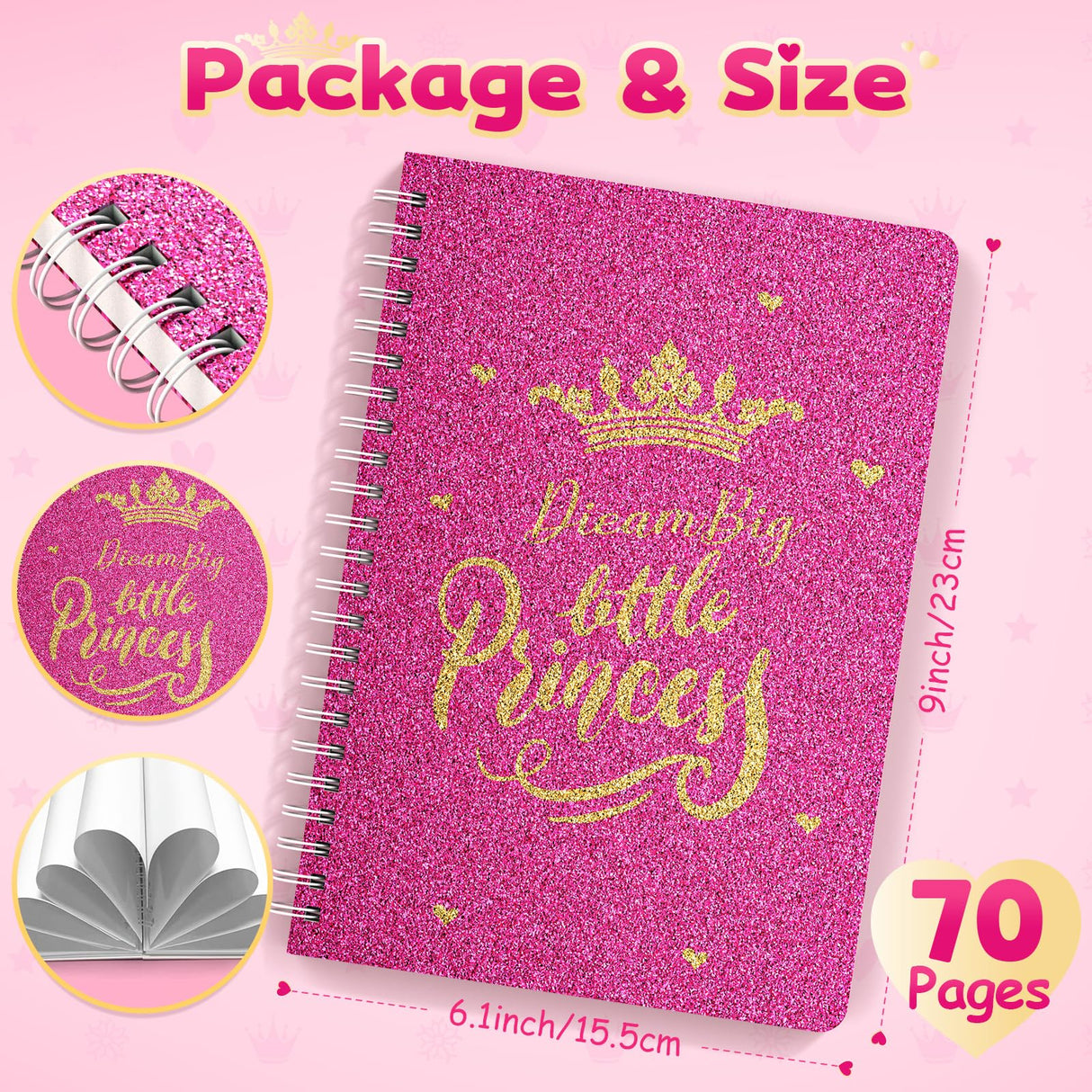 ADUSRIZ Princess DIY Journal Kit for Girls Gift for 8-12, 50 Pcs Scrapbook & Diary Supplies Set, Journaling Art Crafts Kit with Storage Case, Birthday Gifts for Teen Girls Craft Sets ADUSRIZ