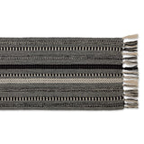 DII Farmhouse Braided Stripe Table Runner Collection, 15x72 (15x77, Fringe Included), Black DII
