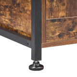 BEWISHOME Cat Litter Box Enclosure Furniture, Hidden Litter Box Furniture for Living Room, Large Cat Furniture with 4 Tier Shelves and Door, Rusitc Brown, CMW06Z BEWISHOME