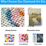 Landscape Diamond Painting Kits for Adults, Sunset Scenery Diamond Art Kits for Beginners, 5D DIY Full Round Drill Farm Diamond Painting Gem Art for Adults, Home Wall Decor 12 x 16 Inch Generic