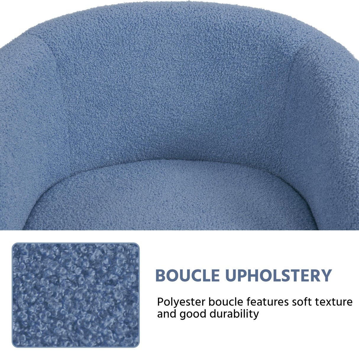 Yaheetech Barrel Chairs, Furry Accent Chairs, Sherpa Chairs with Soft Padded Armrest, Fuzzy Club Chairs for Living Room Bedroom Waiting Room Office, Accent Chairs Set of 2, Blue Yaheetech