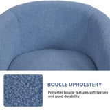 Yaheetech Barrel Chairs, Furry Accent Chairs, Sherpa Chairs with Soft Padded Armrest, Fuzzy Club Chairs for Living Room Bedroom Waiting Room Office, Accent Chairs Set of 2, Blue Yaheetech
