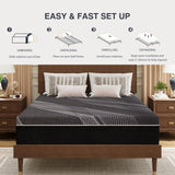 Dyonery King Mattress 10 Inch Charcoal Memory Foam in a Box, CertiPUR-US Certified Fiberglass Free, Gel Double Mattress, Made in The USA of US Foam, 80" × 76" × 10", Medium Dyonery