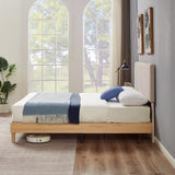 VECELO Adjustable Upholstered Full Bed Frame with Heavy-Duty Slats and Noise-Free Design VECELO