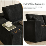 YHMEIXH 139" Black sectional couches for Living Room, Modular Sectional Sofa withDeep Seat, Boneless Sofa for Living Room, L-Shape Boneless Couch for Apartments Bedroom, No Assembly Required (Right) YHMEIXH