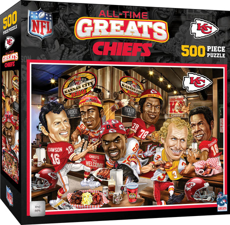 MasterPieces 500 Piece Sports Jigsaw Puzzle for Adults - NFL Kansas City Chiefs All-Time Greats - 15x21 Masterpieces