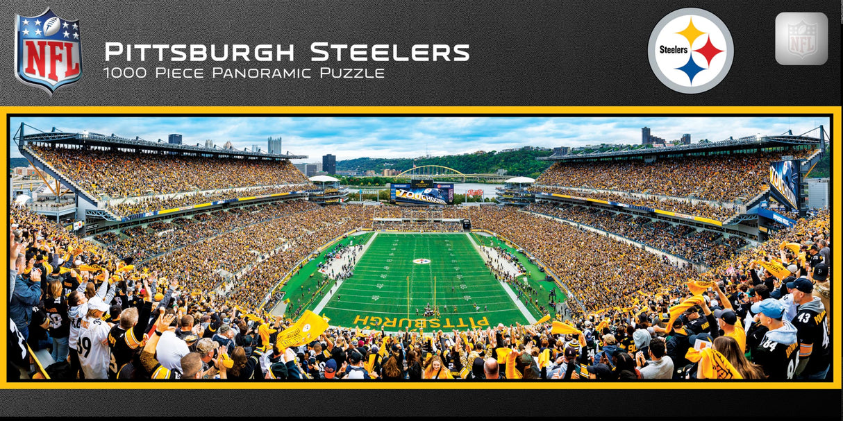 MasterPieces 1000 Piece Sports Jigsaw Puzzle - NFL Pittsburgh Steelers Endzone View Panoramic - 13"x39" Masterpieces