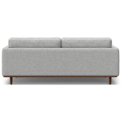 SIMPLIHOME Morrison Mid-Century Modern 89 Inch Wide Sofa in Mist Grey Woven-Blend Fabric, For the Living Room and Family Room