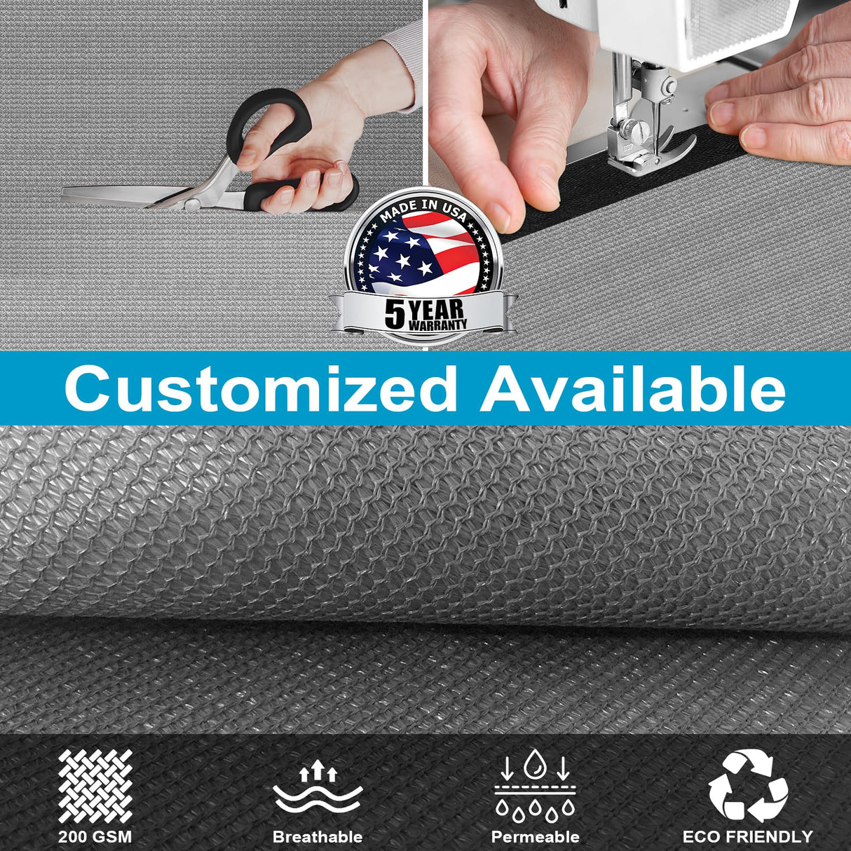 Artpuch Pergola Shade Cover with Grommets 8x10 FT 90% UV Block Outdoor Sun Shade Cloth Privacy Screen for Patio (Customized Available) Light Grey Artpuch