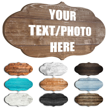 Custom Personalized Wood Text Signs, 3 Sizes, 30 Fonts, 9 Wood Colors, Custom Patterns - Blank Shaped Wood Signs, Farmhouse Decorative Wood Signs, Home, Kitchen, Rustic Wall Decor. Generic