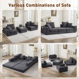 Korser Modular Sectional Couch with L-Shape Chaise, Modern Boneless Cloud Couch for Living Room, Sofa Bed with Deep Seat, No Assembly, Sleeper Sofa for Living Room, Bedroom, and Apartment Korser