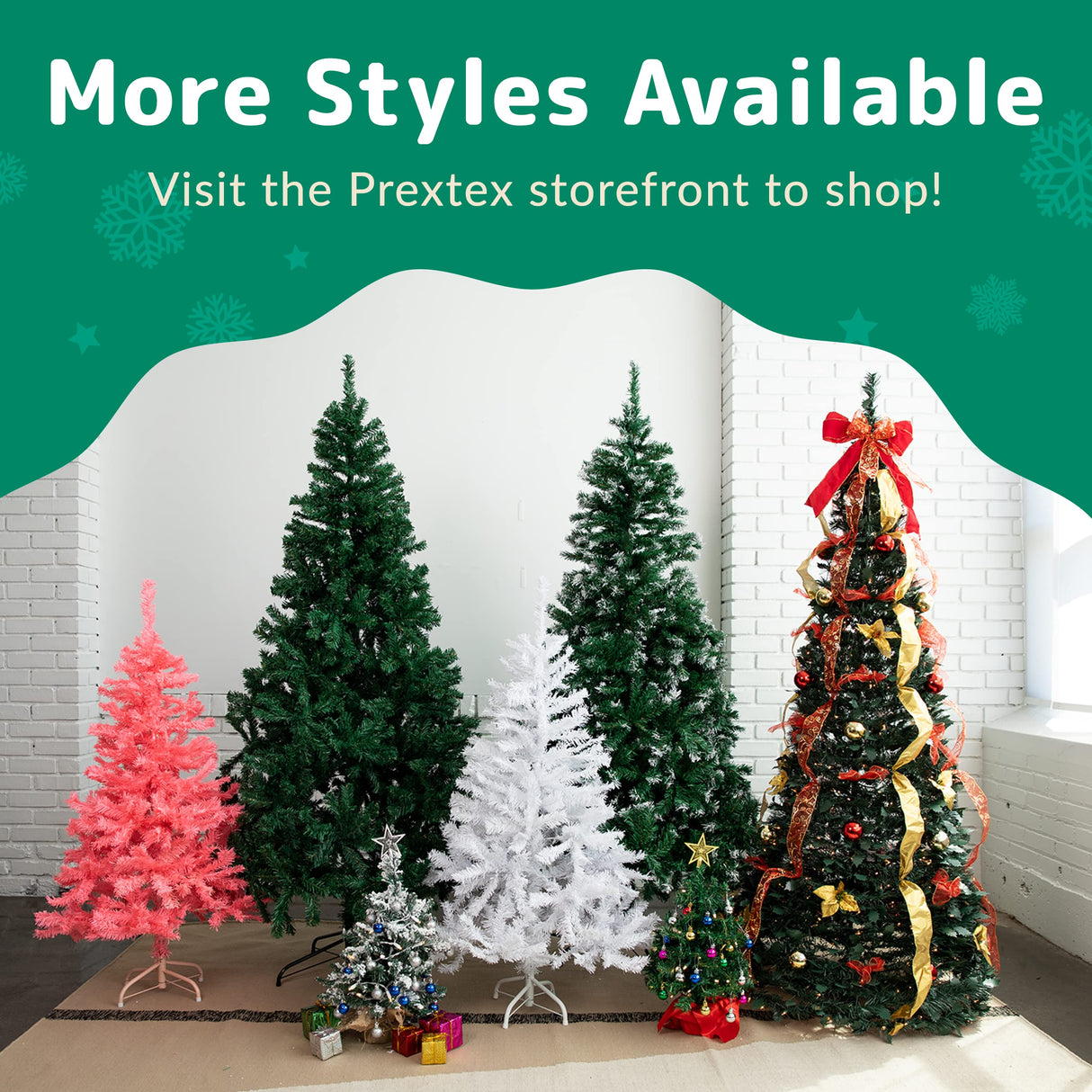 Premium 6Ft Christmas Tree with 1200 Tips for Fullness - Artificial Canadian Fir Full Bodied Christmas Tree 6ft with Metal Stand, Lightweight and Easy to Assemble PREXTEX