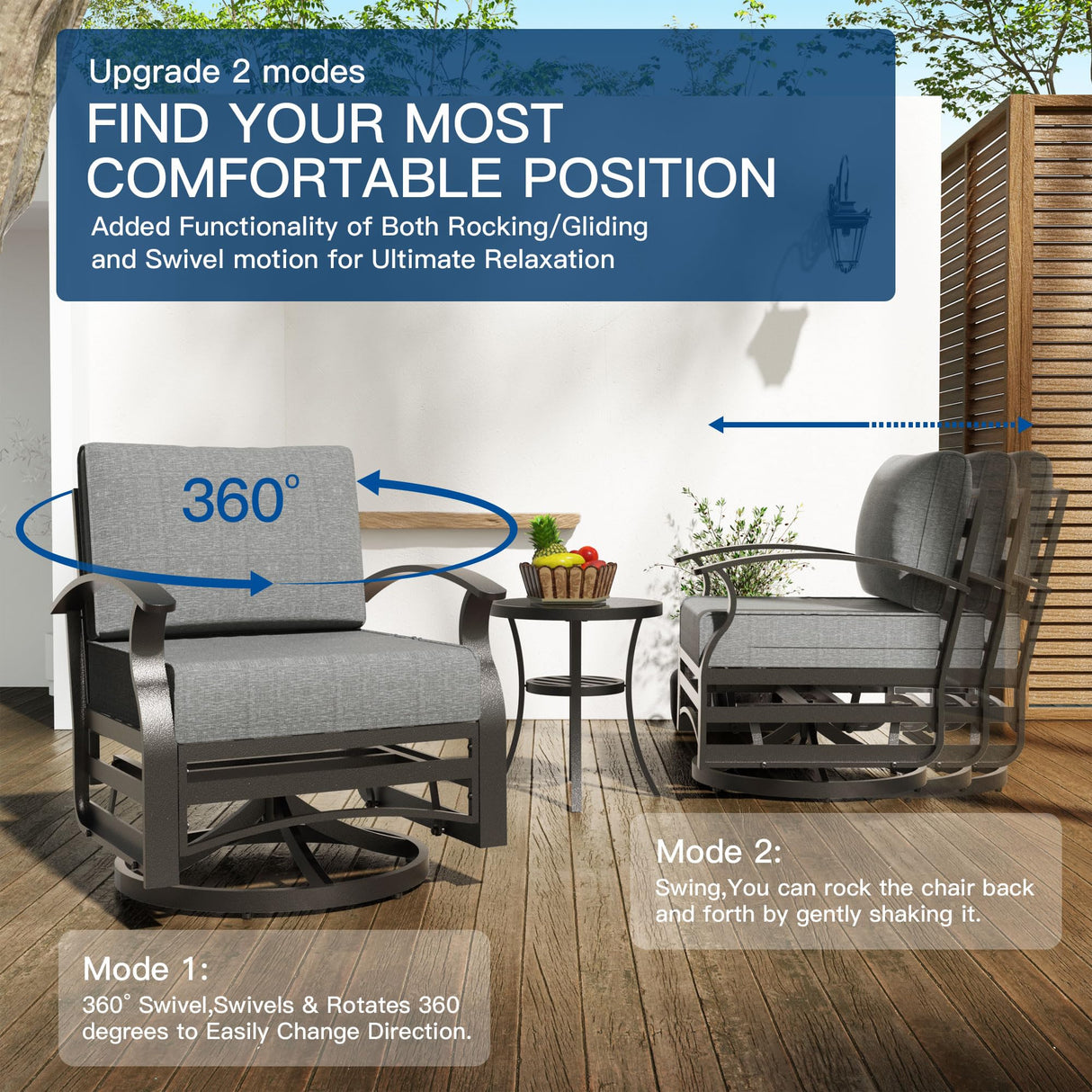 Kullavik Aluminum Patio Furniture Set,8 Pieces 10 Seat Metal Outdoor Furniture Conversation Set w/45 Propane Gas Fire Pit&Swivels,Grey Kullavik