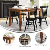 Merrick Lane Finnley 47" Solid Wood Dining Table with Decorative Sculpted Wooden Legs, Seating for 4, Walnut Matte Merrick Lane