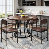 DWVO Dining Room Chairs Set of 4 Brown Upholstered Dining Chairs Modern Kitchen Chairs Faux Leather Restaurant Chairs with Metal Legs for Living Room Kitchen and Dining Room, 4 Pack DWVO