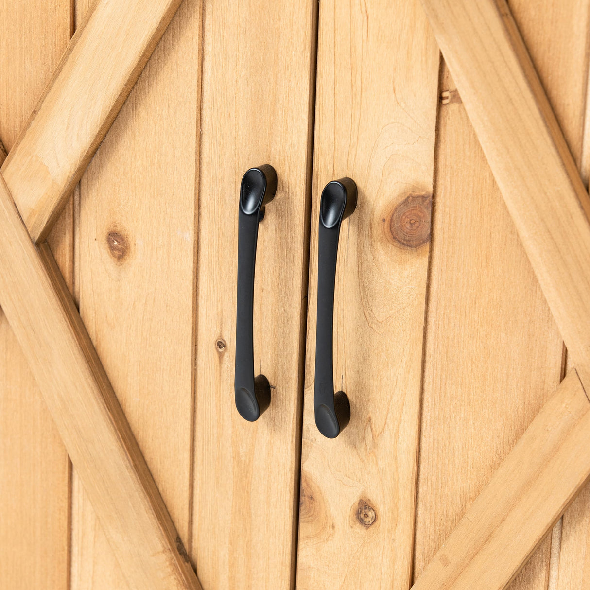 TAKUKA Outdoor Wooden Potting Bench with Wheel Double Doors & Metal Tabletop, Outside Storage Cabinet & Horticultural Planting Work Table for Garden Balcony Backyard TAKUKA