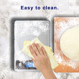 hito 22lb Food Scale, Digital Kitchen Scale with Type-C & Battery Dual Charging, 1g/0.1oz Precision, Waterproof LCD Display, Stainless Steel & Tempered Glass for Cooking, Baking (Ash Silver) HITO