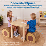 ECR4Kids SoftZone Tree Log Quarter Seat, 14in Kids Bench, 14 inches, Chocolate ECR4Kids