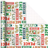 Hallmark Vintage Christmas Wrapping Paper Cut Lines on Reverse (3 Rolls: 120 sq. ft. ttl) Dancing Santas, Classic Snowman, "Merry, Jolly, Happy, Peace" Hallmark