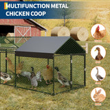 Garvee Large Metal Chicken Coop, Chicken Runs for Yard with Waterproof and Anti-UV Cover, Portable Chicken coop for Outdoor Chicken Rabbit Duck, Black, 160"×40"×40" Garvee