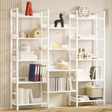 IRONCK Bookcases and Bookshelves Triple Wide 5 Tiers Industrial Bookshelf with Baffles Large Etagere Bookshelf with Metal Frame for Living Room Home Office IRONCK