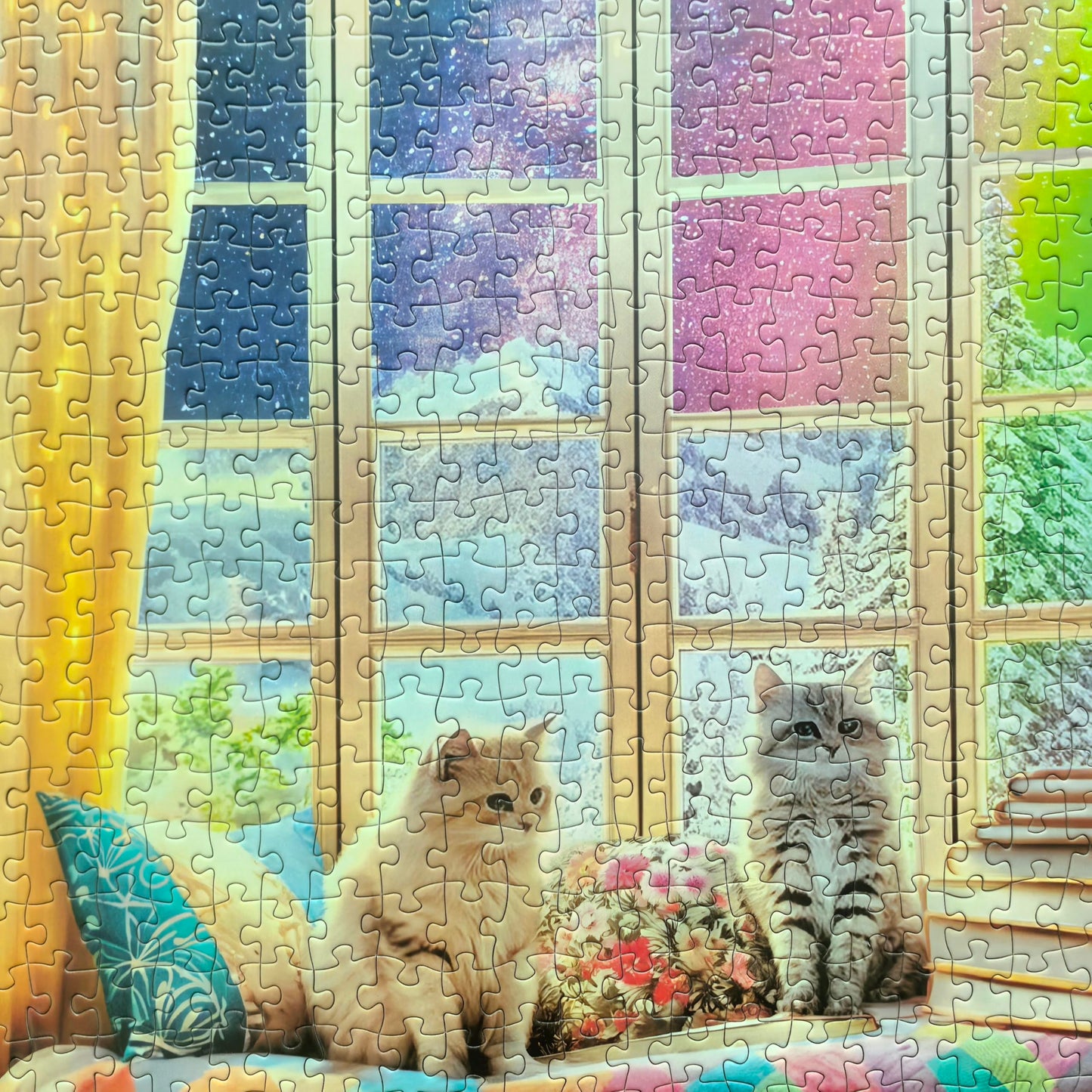 1000 Pieces Jigsaw Puzzles for Adults - Difficult Puzzles for Adults Challenging - Northern Lights and Cozy Cats