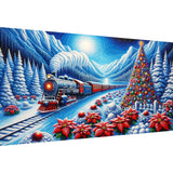 Ekuxom Large Diamond Art Kits for Adults-Christmas Diamond Painting Kits for Adults-Snow Train Round Full Drill Diamonds Art Painting Kit for Gifts Home Wall Decor 27.5 X 15.7 inch Ekuxom