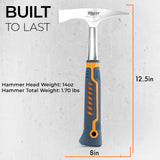 Mutt Tools Welding Chipping Hammer – 14oz Head Weight Slag Hammer with Ergonomic Grip AMERICAN MUTT TOOLS