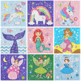 Klevly Diamond Painting Kits for Kids | 9 Unique Designed Canvases - Unicorn, Fairy, Mermaid | Arts & Crafts with Minimum Mess | Diamond Art Kits for Kids | Gem Painting Kit | Jewel Art | Crystal Art Klevly