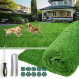 Oiyeefo Artificial Turf Grass Outdoor - Fake Grass Rug with Drainage Holes for Patio,Balcony,Squares,Garden-Dogs Grass Pee Mat(4FT x 6FT) Oiyeefo