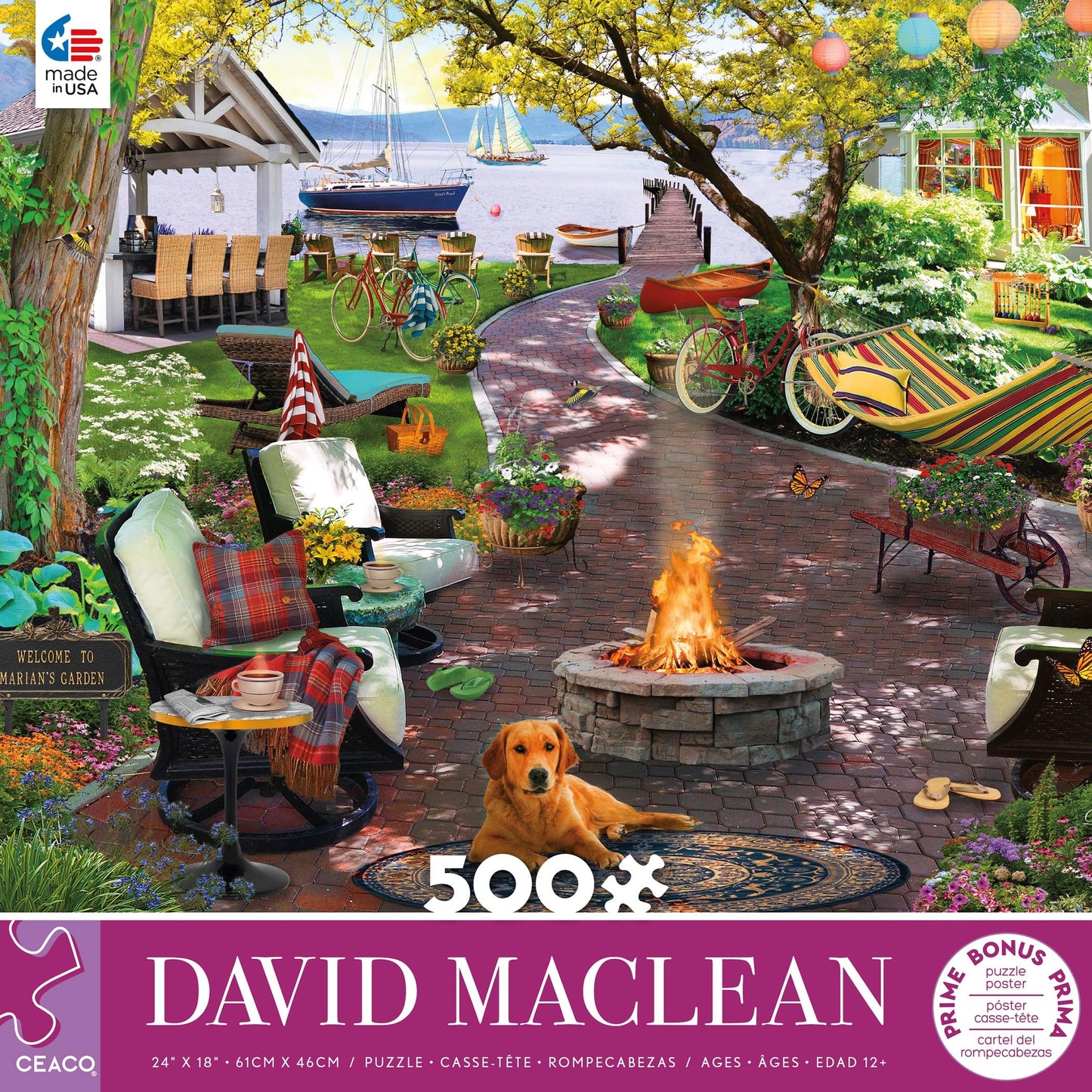 Ceaco - David Maclean - Marian's Garden - 500 Piece Jigsaw Puzzle, 24 x 18