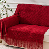 BATTILO HOME Christmas Decor Red Throw Blanket for Couch, Boho Bed Throws for Foot of Bed, Decorative Red Throws for Sofa Living Room, 50"x60" BATTILO HOME