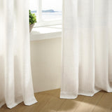 Pinch Pleated Linen Curtains 108 Inches long for Living Room 2 Panels Set Cream Ivory Flax Double Pleated Drapes Back Tab Neutral Boho Ceiling Floor 108 Inch Window Curtains Bedroom Natural Birch TWODRAPES