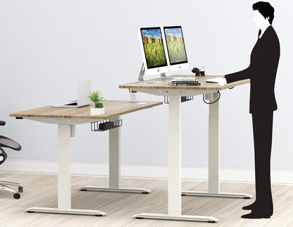 SHW Memory Preset Electric Height Adjustable Standing Desk, 48 x 24 Inches, Maple - WoodArtSupply