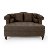 Christopher Knight Home Audrey 62.50" Oversized Lounge Chair, Tufted Loveseat Chaise, Scroll Armchair, Upholstered Loveseat Sofa Chair, Large Leisure Couch Bed, Sleeper Sofa for Living Room, Brown Christopher Knight Home
