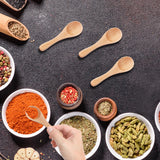 4pcs Handmade Small Wooden Spoons, 3.93x1.18 Inch Wooden Color Mini Condiment Spoons Tiny Spoons Wooden Serving Utensils Teaspoon for Eating Honey Spices Sauces Sugar Salt NQEUEPN