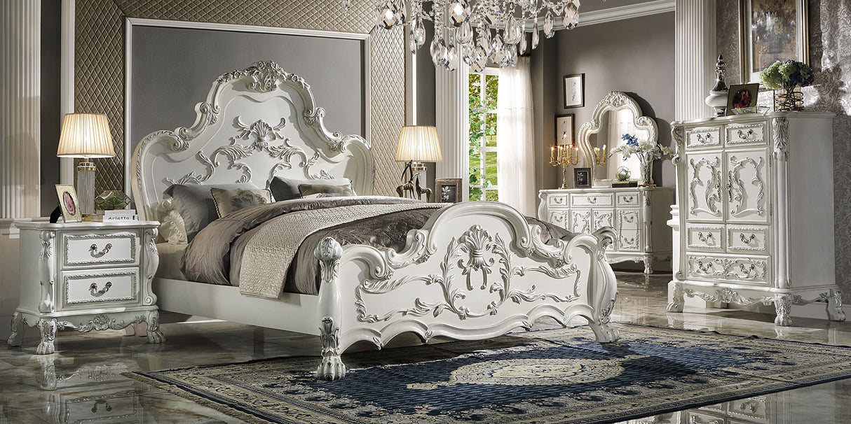 Dresden Arched Headboard California King Bed in Bone White by ACME Furniture ACME Furniture