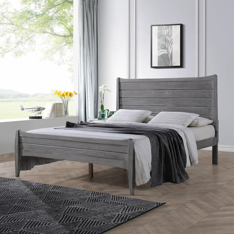 Christopher Knight Home Svanta 47.35"H Queen Size Bed, Queen Size Headboard, Rubberwood Bed Frame, Vintage Wood Slats Panel Support Platform, Wood Headboard, No Spring Box Needed, Easy Assembly, Gray Christopher Knight Home