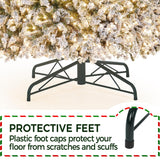 Yaheetech 12ft Pre-lit Artificial Christmas Tree W/Incandescent Warm White Lights, Snow Flocked Full Prelighted Xmas Tree W/4266 Branch Tips, 1750 Incandescent Lights & Foldable Stand, Green & White Yaheetech