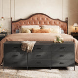 Huuger 63 Inch Dresser for Bedroom, Dresser for Closet with 9 Drawers, Large TV Stand for 55, 65, 70 Inch TV, Entertainment Center with Storage, Wide Long Chest of Drawers, Black Huuger