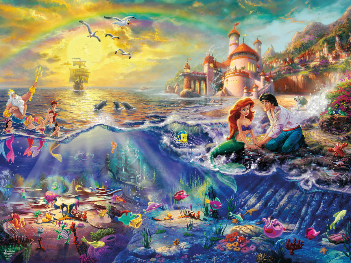 Ceaco - Foil Puzzle - Disney - Thomas Kinkade - The Little Mermaid - 500 Piece Jigsaw Puzzle Ceaco