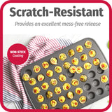 GoodCook Everyday Non-Stick Steel 48 Cup Mini Muffin Pan – Heavy Duty Small Muffin Pan, Bakeware Cupcake Pan, Delicious Baked Goods Muffin Tin Tray, Dishwasher Safe GoodCook