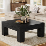 Tribesigns 39.4-Inch Square Coffee Table for Living Room, Farmhouse All MDF Accent Center Cocktail Table with Sturdy Wooden Legs, Easy Assembly, Black Tribesigns