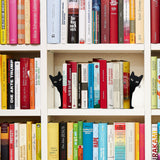 Peeping Cat Metal Bookends Cute Cat Book Ends for Shelves Bookshelf Decorative Objects Home Office Desk Bookshelf Decor Cat Lover Gifts for Women (Black) Ecqizer