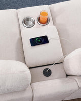 YOPTO 127" Modular Sectional Sofa,Modern Oversized Cloud Couch with Cup Holder&USB Port,7 Seater Convertible L-Shaped Chenille Sofas W/Ottoman,2 Pillows&Storage Box,Comfy Couches for Living Room,Beige YOPTO