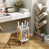 Hoctieon 6 Tier Tree Bookshelf, Tall Bookcase with Drawer, Freestanding Book Shelf, Display Floor Standing Storage Shelf, Book Organizer Shelves for Home Office, Living Room, Bedroom, Greige Hoctieon