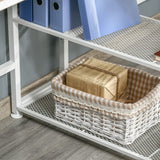 HOMCOM 83" Two Person Computer Desk with 2 Storage Shelves, Double Desk Workstation with Book Shelf, Long Desk Table for Home Office, Natural HOMCOM